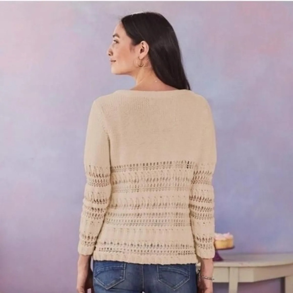 Sundance Cloudscape Button Front Cardigan Beige S - image 2